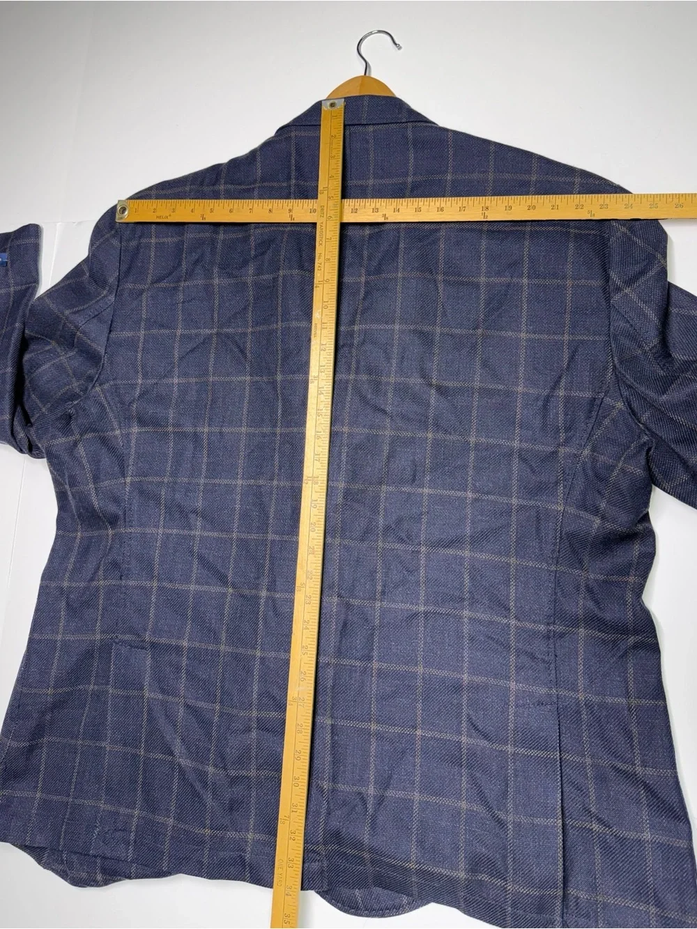Stanford Men’s Blazer 58L Bat Fit Big Tall Plaid Navy Window Wrinkle RecoveryNWT